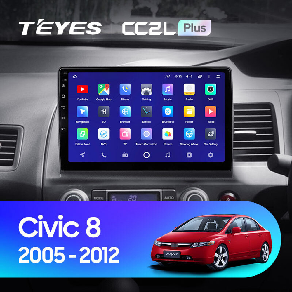 Teyes CC2L Plus 10.2" для Honda Civic 2005-2012 (прав)