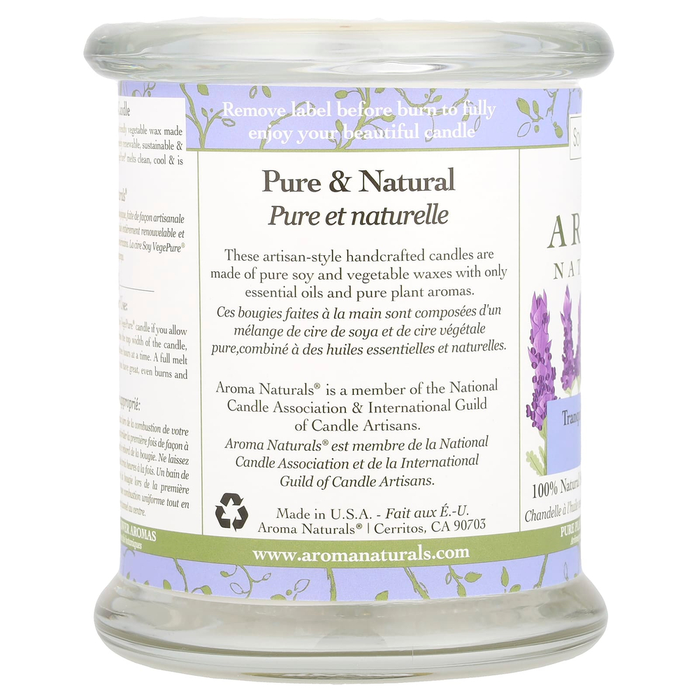 Aroma Naturals, Soy VegePure®, свеча из 100% натурального соевого масла, Tranquility, лаванда, 260 г (8,8 унции)