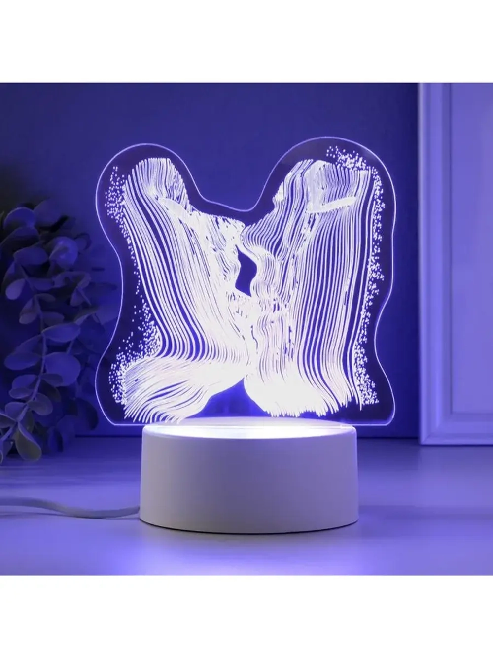 Светильник 3D ночник RISALUX «Поцелуй», LED RGB, от сети