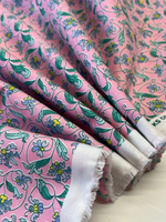 Хлопок Liberty розовый с цветочным принтом Lasenby Cotton: The London Parks Collection - Park Gates