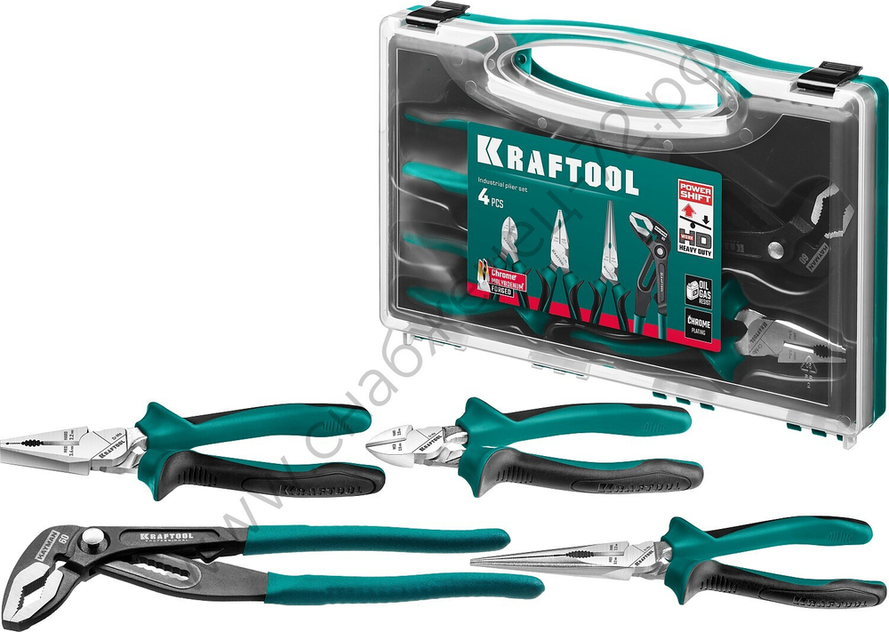 KRAFTOOL 4 предм., Набор губцевого инструмента (22012)