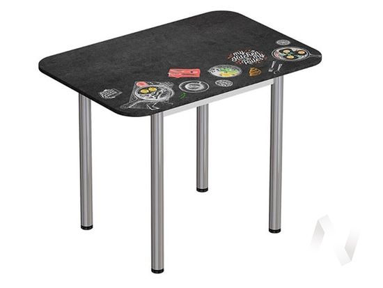 Стол ФП МДФ Арт СО-01 белый/Завтрак 100*75, ноги ХРОМ/2/(СНЯТ С ПР-ВА)