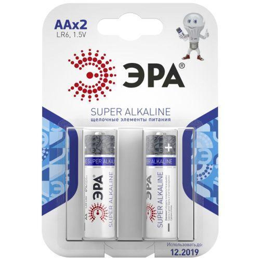 Элемент питания алкалиновый AA/LR6 LR6-2BL (блист.2шт) Эра C0038452 Элемент питания алкалиновый AA/LR6 LR6-2BL (блист.2шт) Эра C0038452