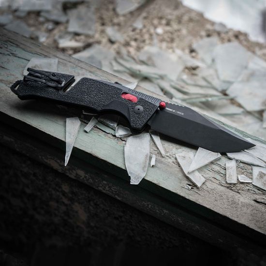 Складной нож SOG, 11-12-04-41 Trident Mk3 Black-Red Tanto c клинком из стали D2, рукоять GRN