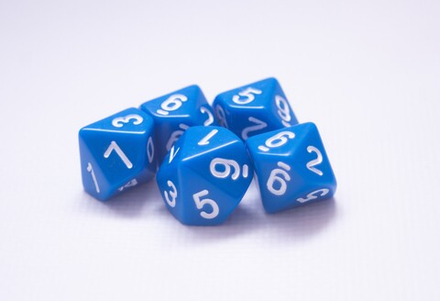 Кости Д10 синие - 5 шт.