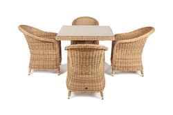 "Фредо" обеденная группа из искусственного ротанга, цвет соломенный