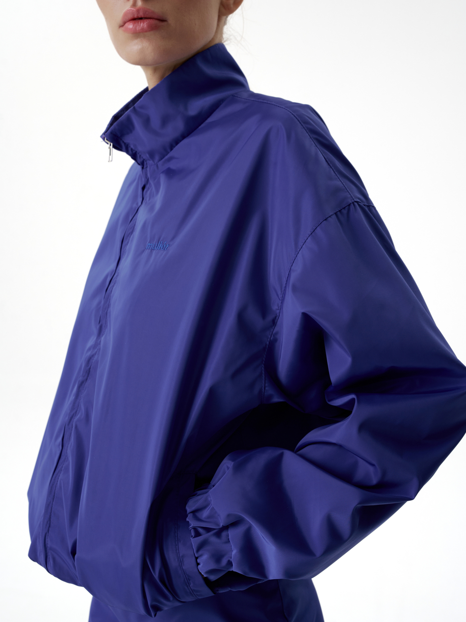 Бомбер из нейлона фиолетовый