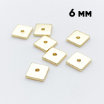 Бусина, цвет золото, размер 6*1 мм, цена за 10 шт