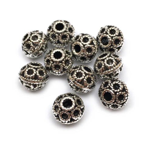 Бусины "Улей" 8х7 мм, под серебро