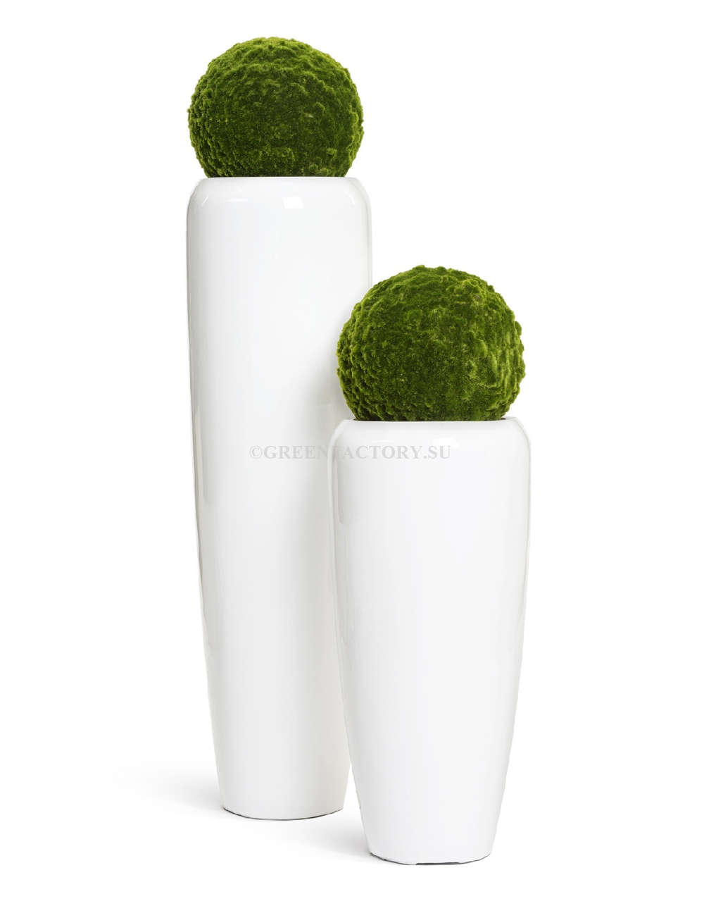 Кашпо TREEZ Effectory - серия Gloss - Высокий конус Design - Белый глянцевый лак