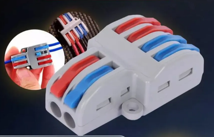 Разветвительная клемма 2 на 4 контакта с рычагом 0.1-2.5мм2