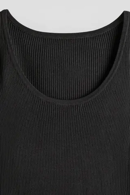 H&M Топ в рубчик с длинными рукавами, угольный