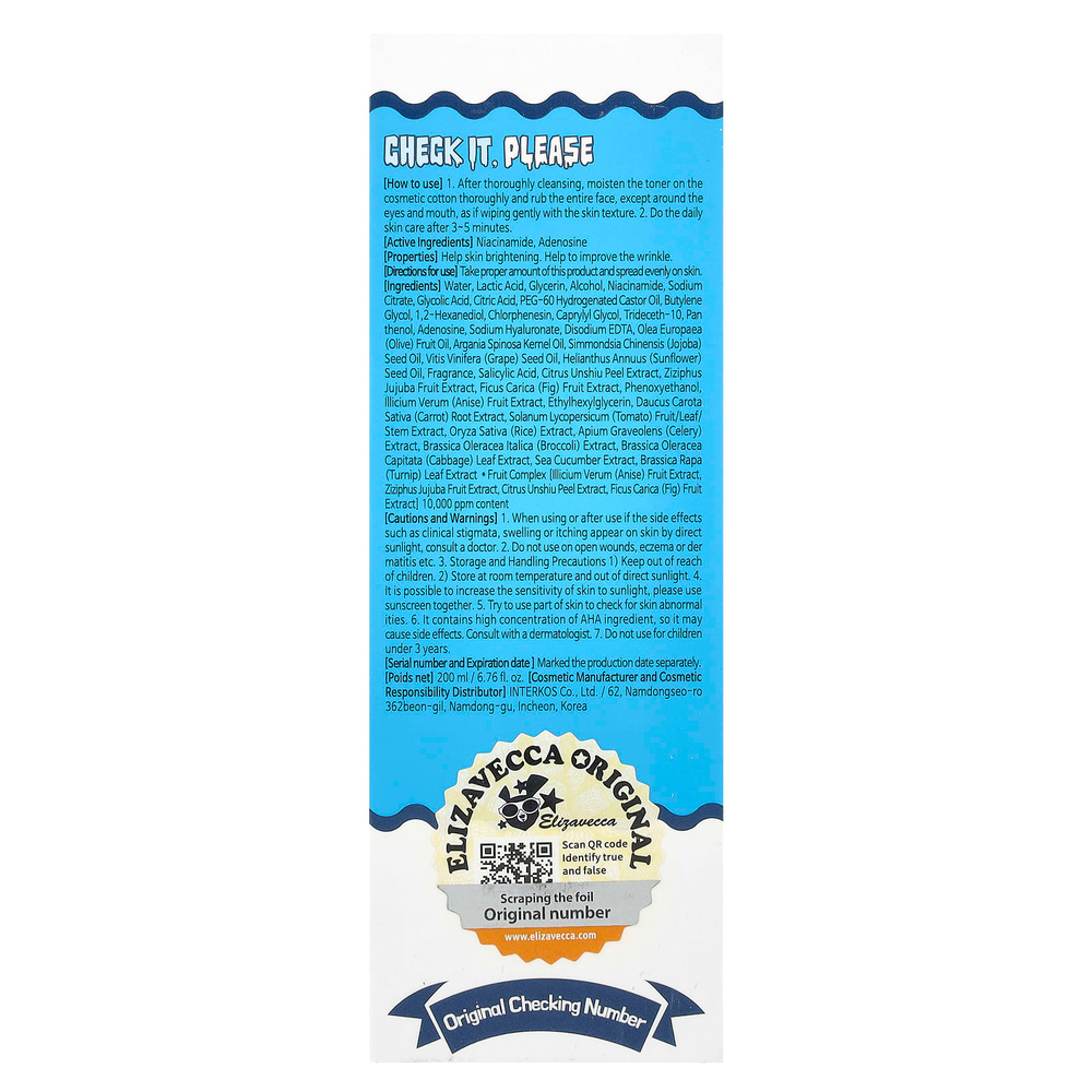 Elizavecca, Hell-Pore Clean Up, фруктовый тоник с АГК, 200 мл