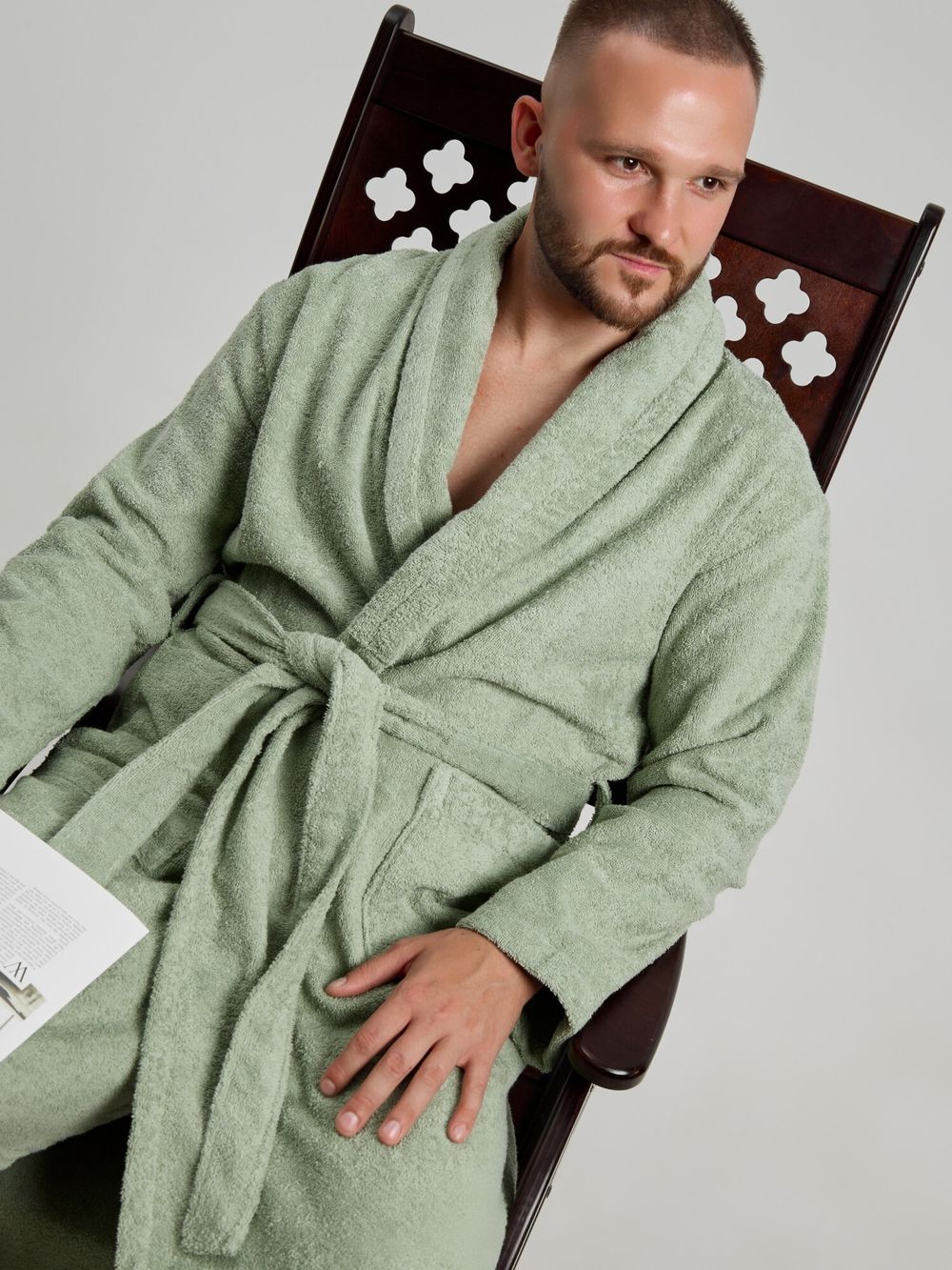 Халат мужской Комфорт-4 Виотекс СВ.- ОЛИВКОВЫЙ
