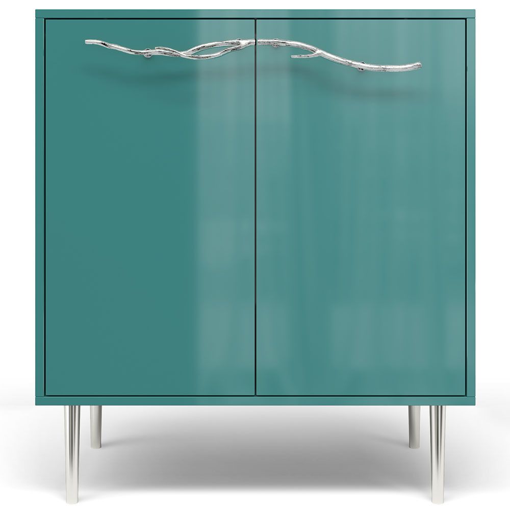 Комод Арт Колор Стайл Сильвер с 2 полками Пастельно-синий