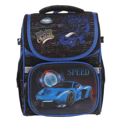 Ранец разборный "Машина" 25*14*33 см с ортопедической спинкой. 1 отделение, 3 кармана