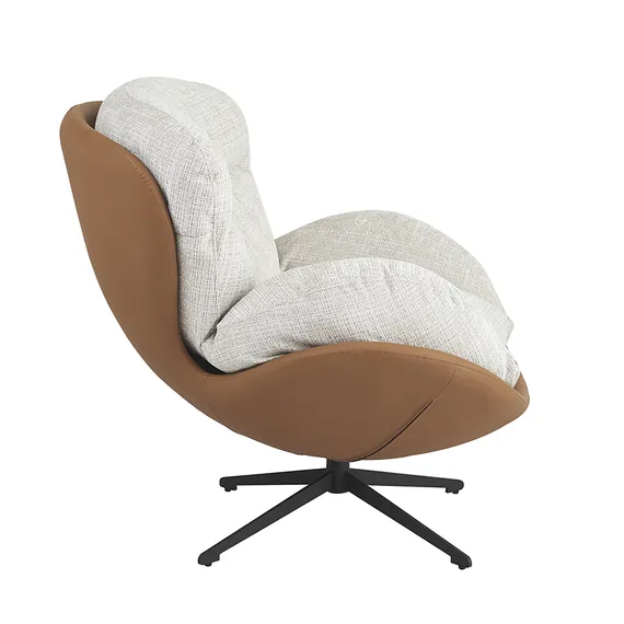 Кресло BLISS оранж/серый, экокожа, шенилл