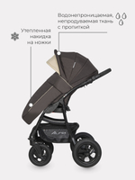 Коляска  ALFA (2 в 1) (RIKO BASIC) 09 коричневый-бежевый