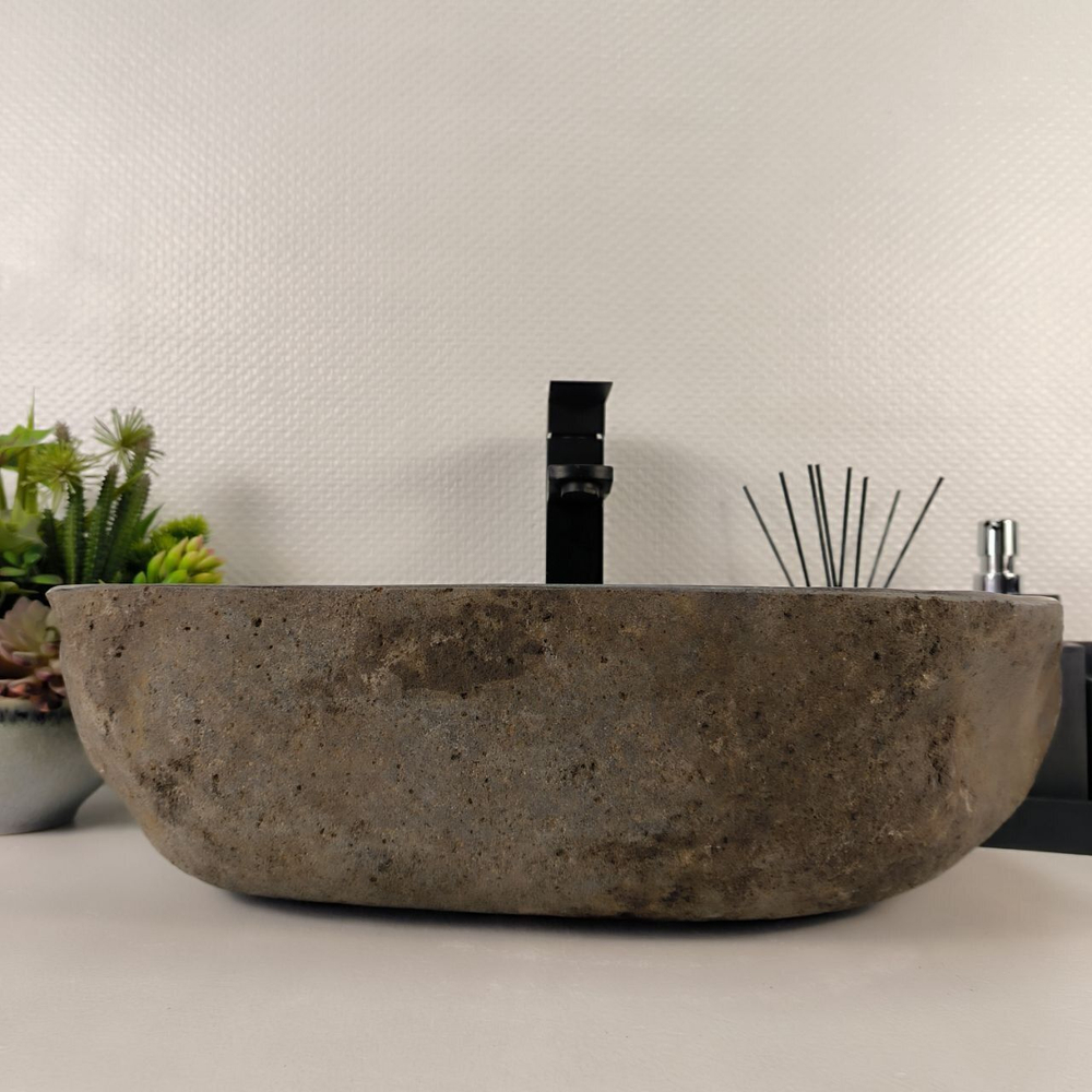 Каменная раковина из речного камня RS-04910 (52*36*15) 0862 из натурального камня