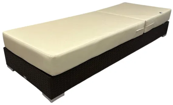 Шезлонг с матрасом Mantera, коричневый, светло-бежевый