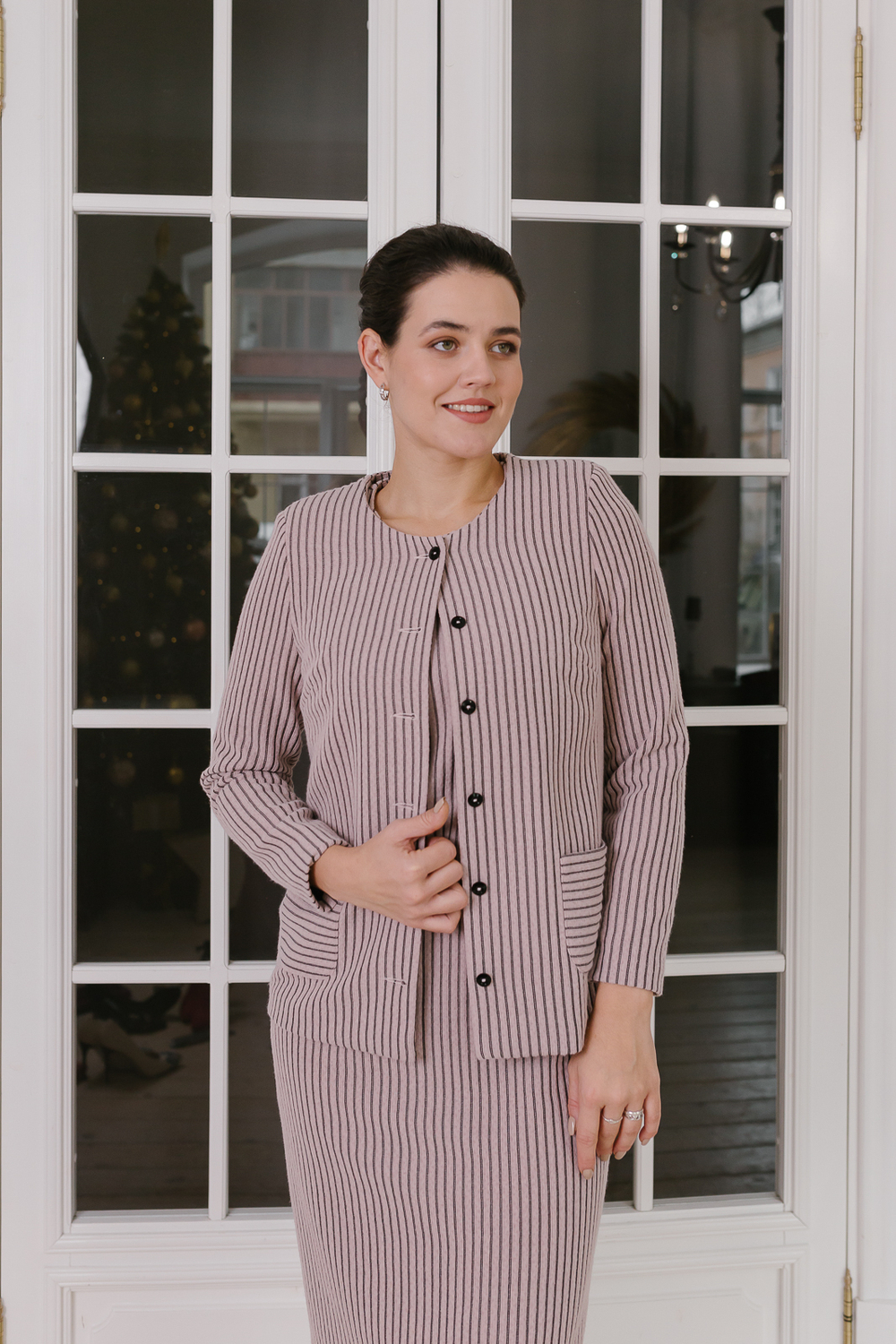 Жакет с подкладом 3051ЛЕ, Пудровый #77П043051ЛЕ