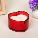 Свеча в стакане «Сердечко» 8*4,8 см, Красный