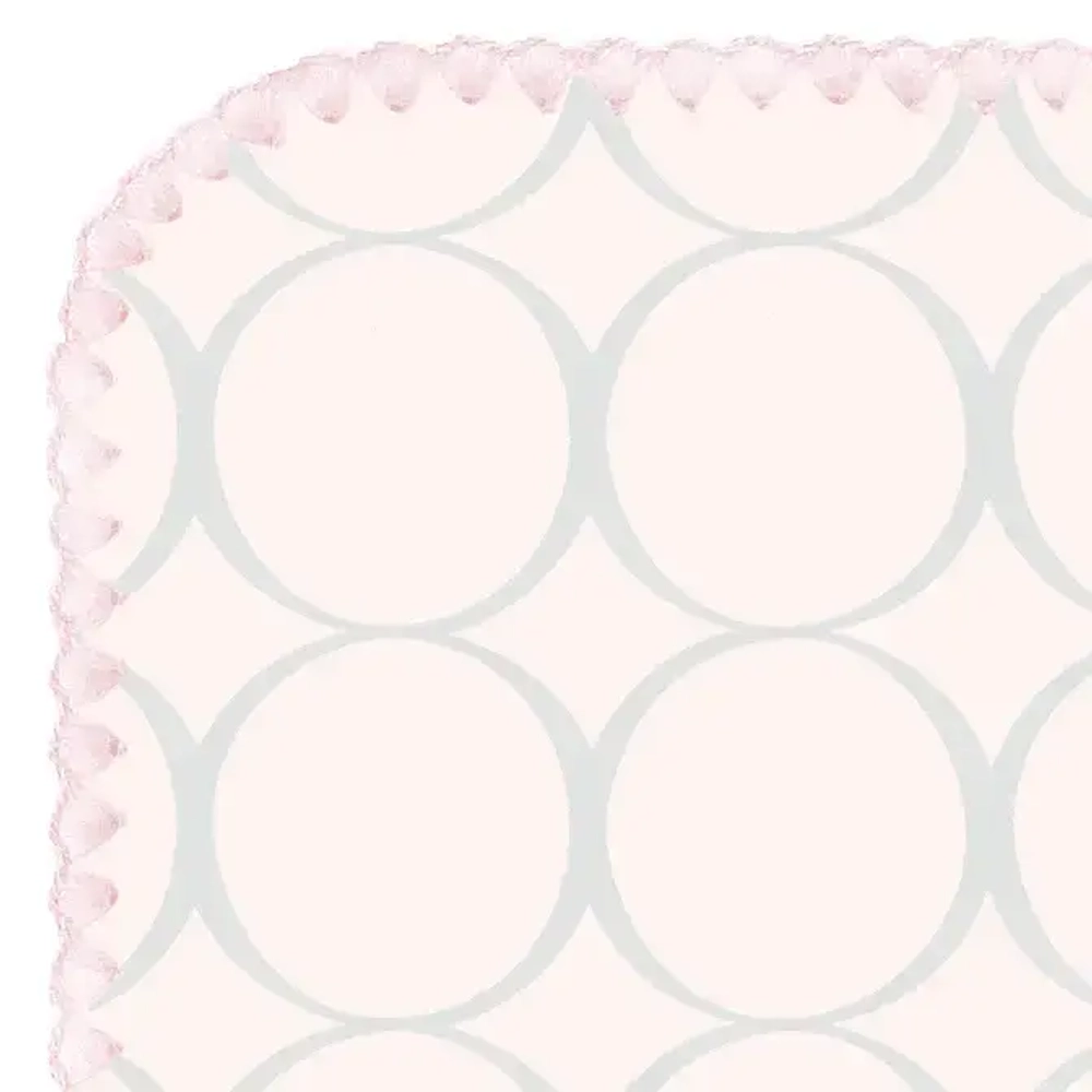 SwaddleDesigns Фланелевая пеленка для новорожденного - Sterling Mod Circles, Sunwashed Pink