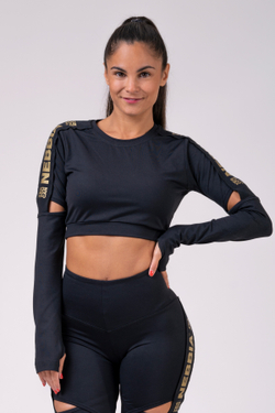 Женский топ Nebbia с рукавами Honey Bunny crop top 821 black