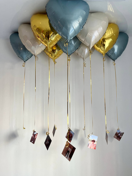 Сердца под потолок с фото, 10 шт №3865