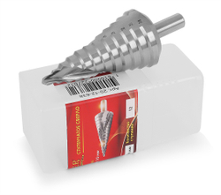 Ступенчатое сверло MESSER со спиральной канавкой. Диаметр 6-38 мм. Ступеней 12.