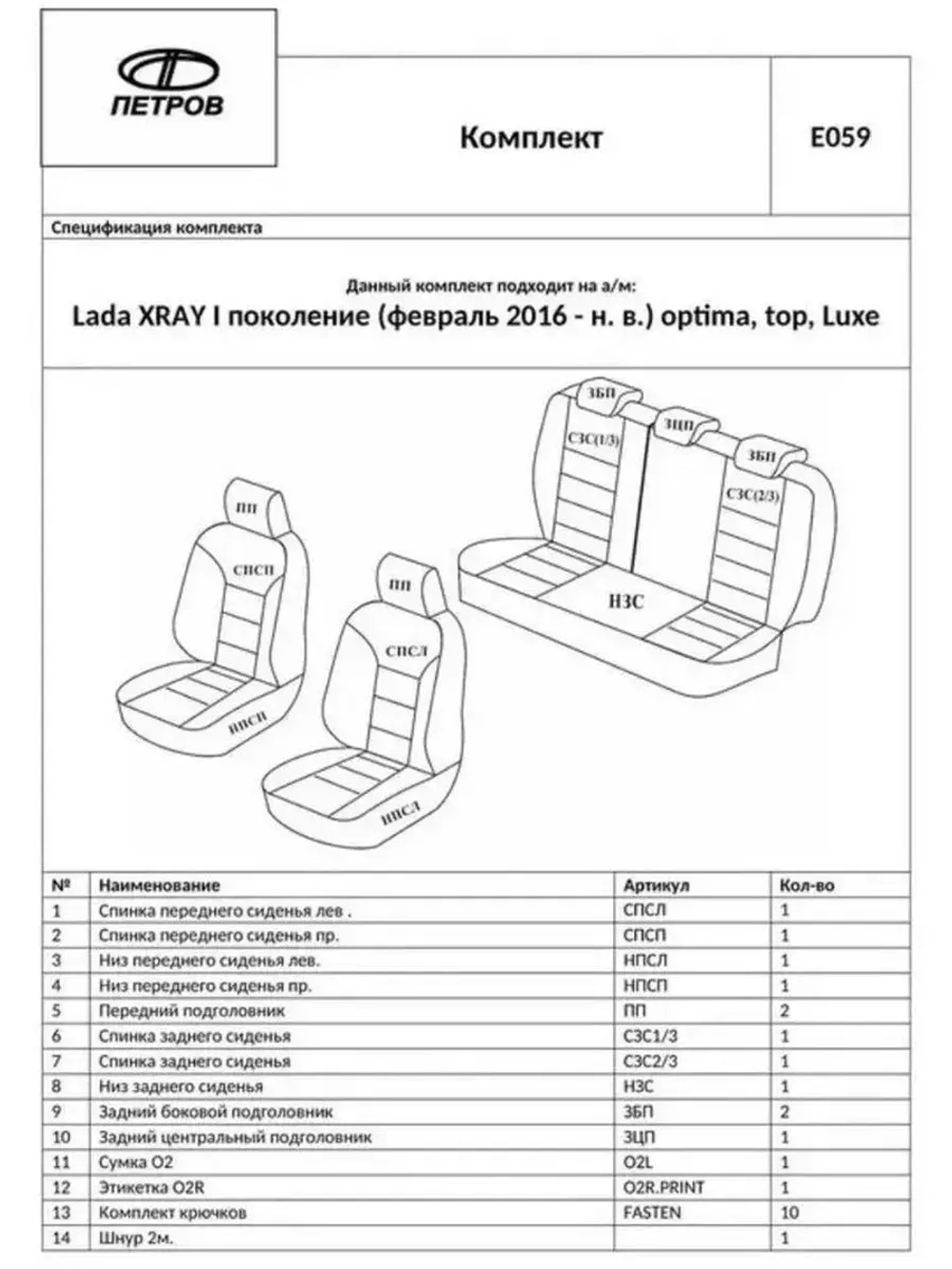 Чехлы на Лада Икс Рей (Lada XRAY Cross)
