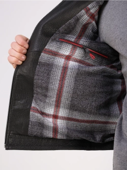 Кожаная куртка демисезонная натуральная с капюшоном