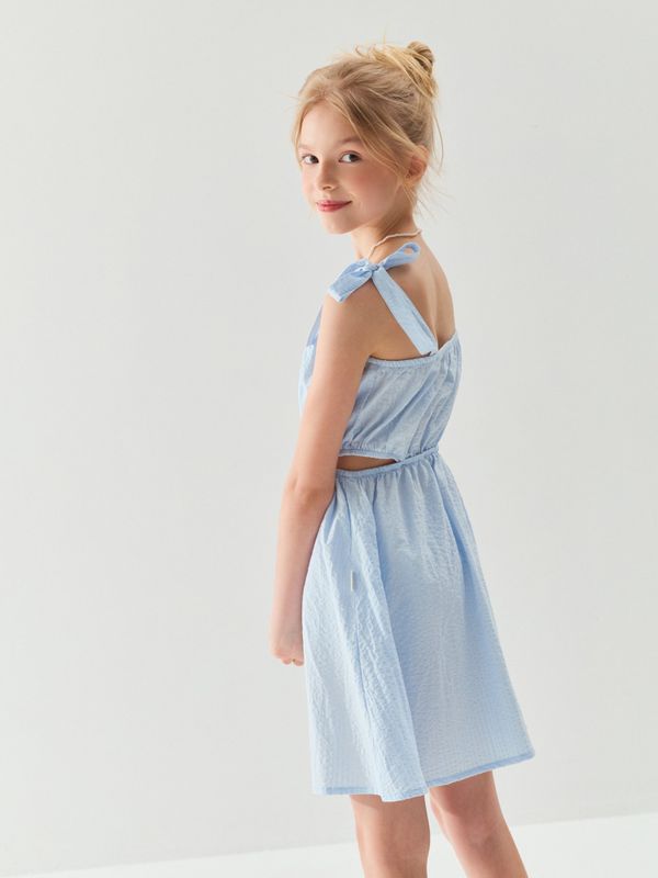 Платье хлопковое с разрезами 