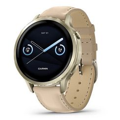 Garmin Venu 4 41 мм Lunar Gold with Bone Silicone Band and Light Sand Leather Band (010-03013-03)