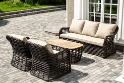 "Ницца" лаунж-зона из искусственного ротанга, цвет бронзовый