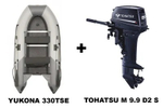 Лодка ПВХ YUKONA 330TSE ФАНЕРА + 2х-тактный лодочный мотор TOHATSU M 9.9 D2 S