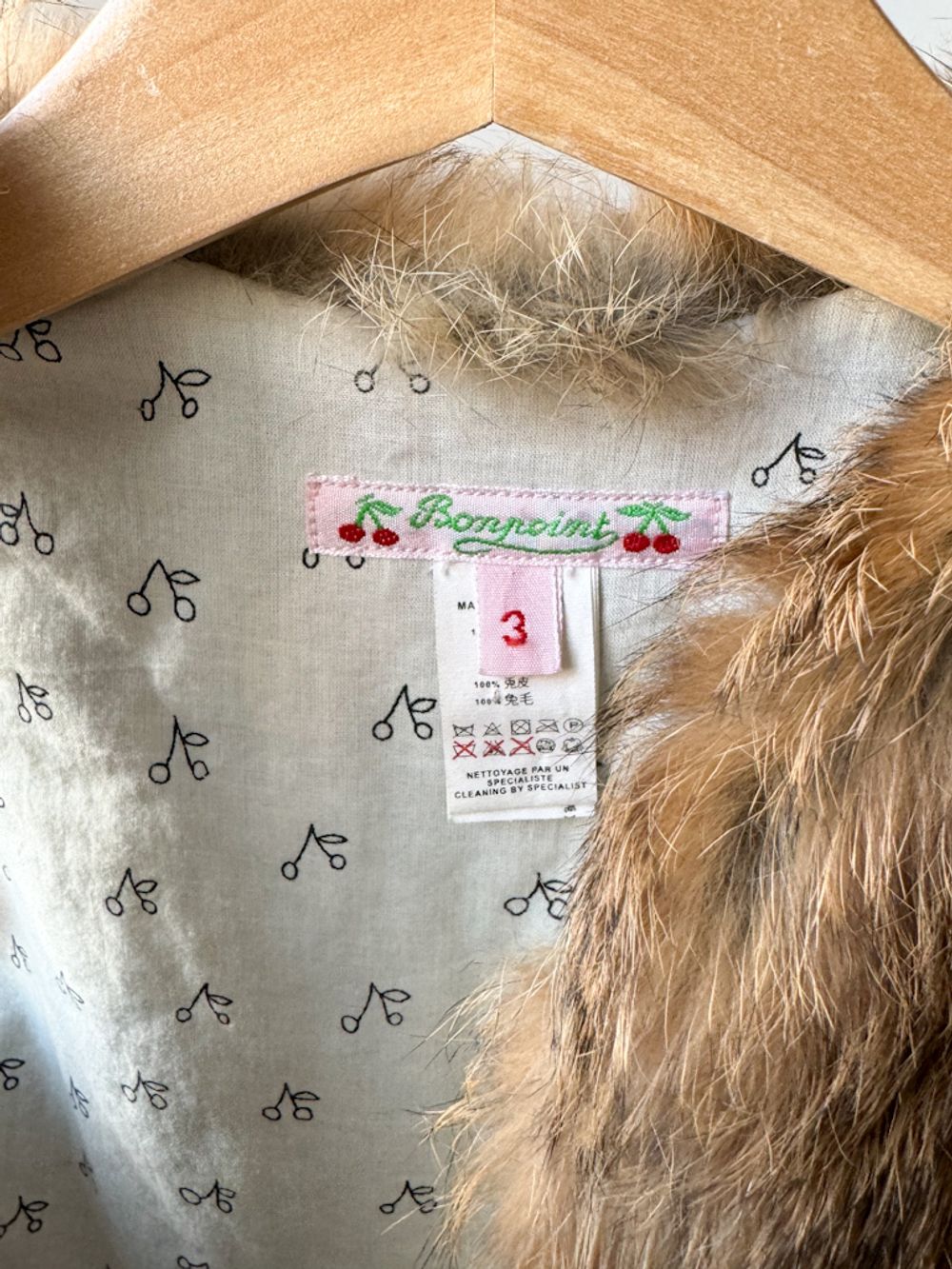 Жилет Bonpoint из меха кролика, 98