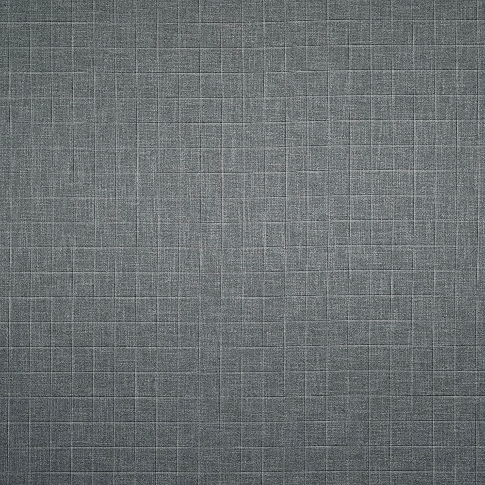 Шерстяная ткань с шёлком и льном серого цвета в клетку