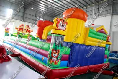 Коммерческий батут "Тигриная страна 2 с низкой горкой" 12*6*3 м