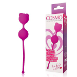 Ярко-розовые вагинальные шарики с ушками 2,7см Bior Toys Cosmo CSM-23009