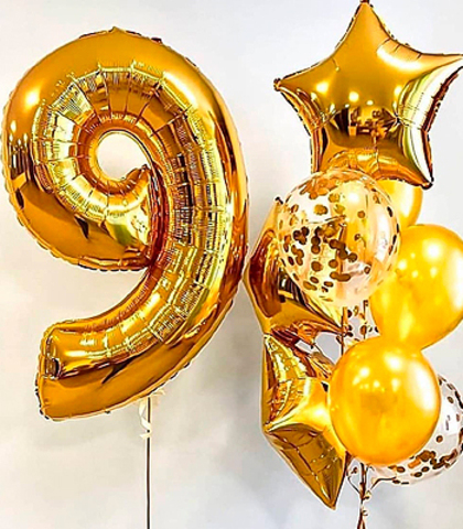 12_Букет из 10 шаров  + одна цифра на грузиках