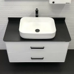 Тумба с раковиной Comforty Амстердам 95 белый глянец