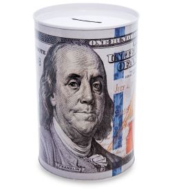 BX- 45/2 Металлическая копилка бол. «100 Долларов»