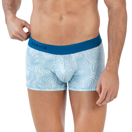 Мужские трусы хипсы голубые с принтом Clever Moda EMPHATIC TRUNKS 164007