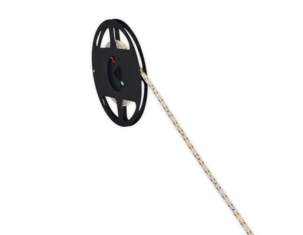 Лента светодиодная SMD тёпло-белая DC24V 9, 6W/m 3000K 1335Lm/m 120д/м CRI>90 IP20,  упаковка 10 метров,  ширина 8мм,  высота 1, 5мм,  самоклейкая