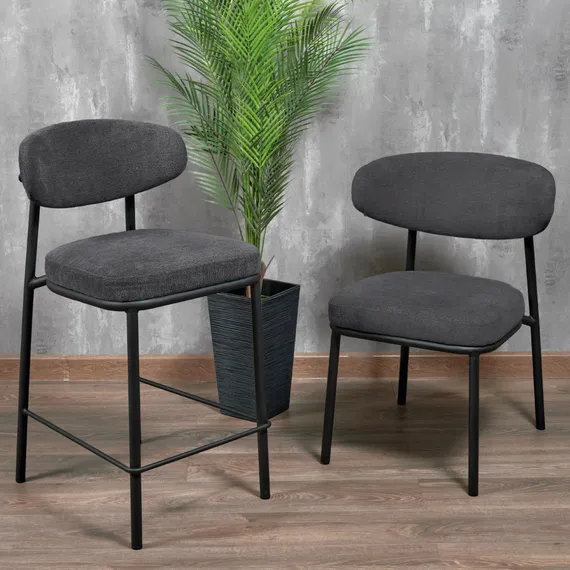 Стул Arvo серый шенилл с черными ножками