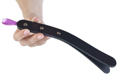 Черный мини-пэддл из трех слоев кожи - 25 см. (Цвет: черный)