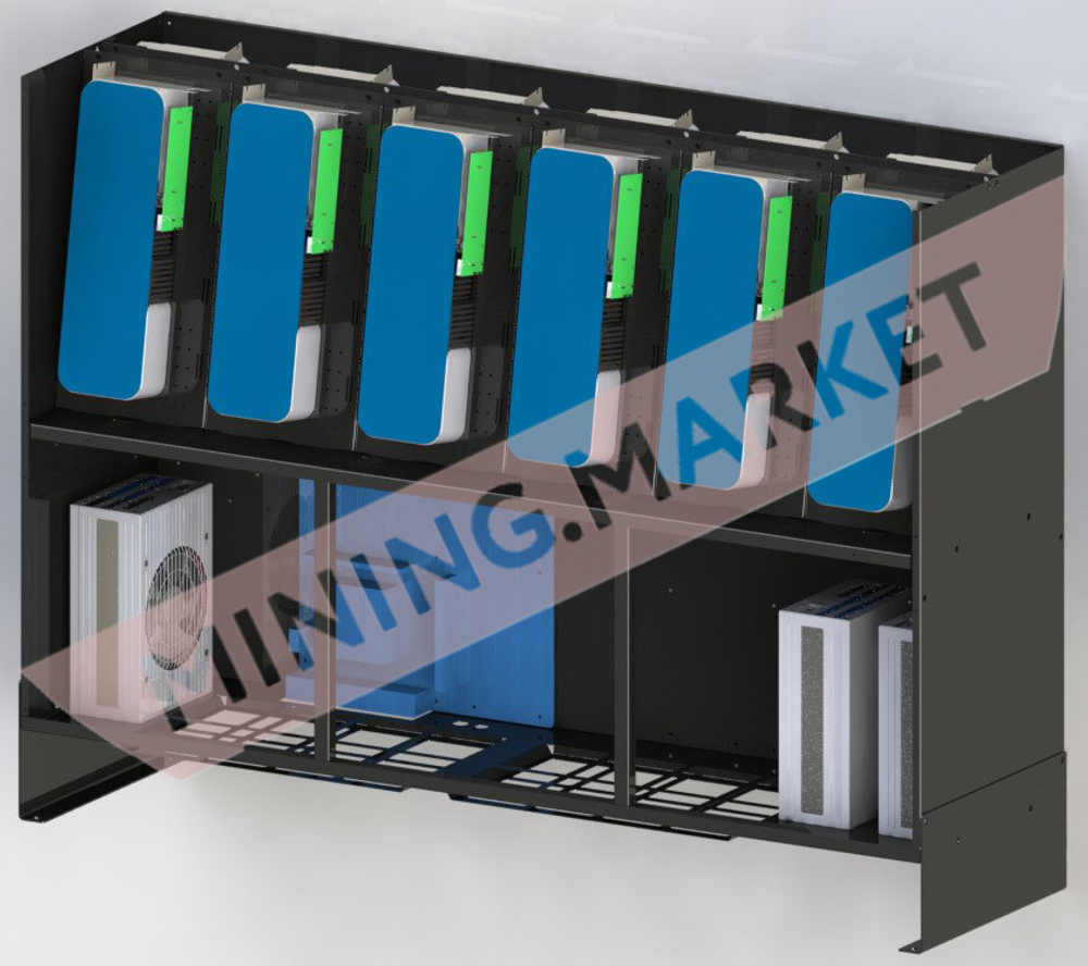 Тушка для майнинга с разделением потоков на 12 видеокарт