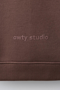 ZARA ТОЛСТОВКА С РЕЛЬЕФНОЙ НАДПИСЬЮ, ШОКОЛАДНЫЙ