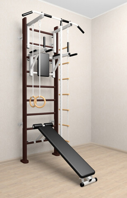 Деревянная шведская стенка Sv Sport 906в (Турник стандарт/Брусья/Скамья/Канат/Кольца/Лестница)